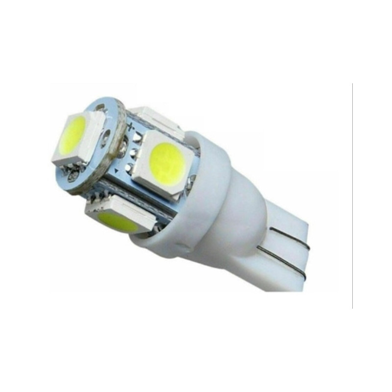 LAMPARA LED 12V T10 (CASQ. W2.1X9.5D) 5p. BLANCO (x Unidad)