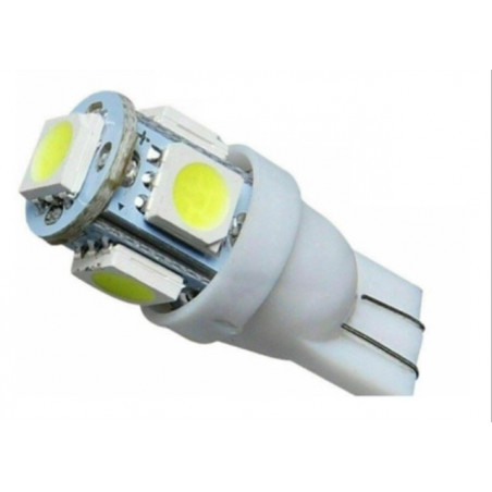 LAMPARA LED 12V T10 (CASQ. W2.1X9.5D) 5p. BLANCO (x Unidad)