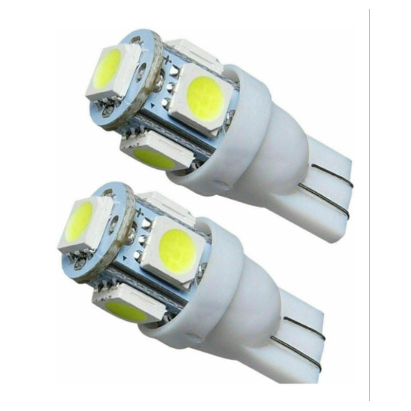 LAMPARA LED 12V T10 (CASQ. W2.1X9.5D) 5p. BLANCO Blister x2u