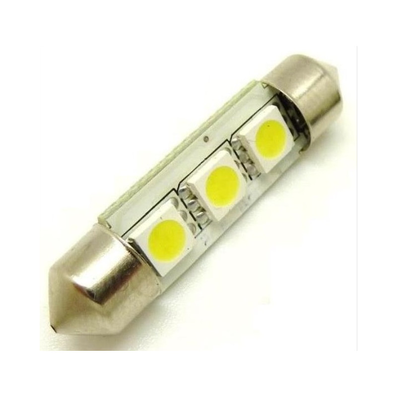 LAMPARA LED 12V TUBULAR 39mm. 3 PUNTOS