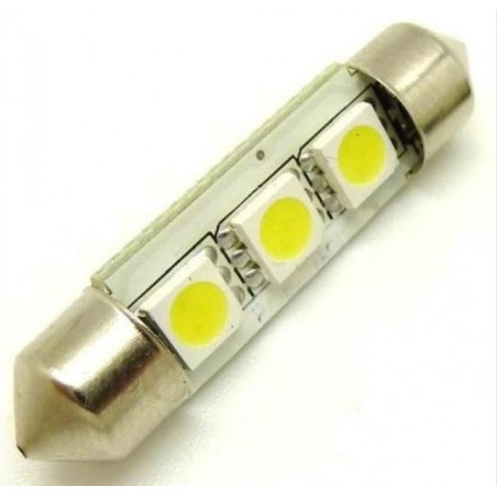 LAMPARA LED 12V TUBULAR 39mm. 3 PUNTOS