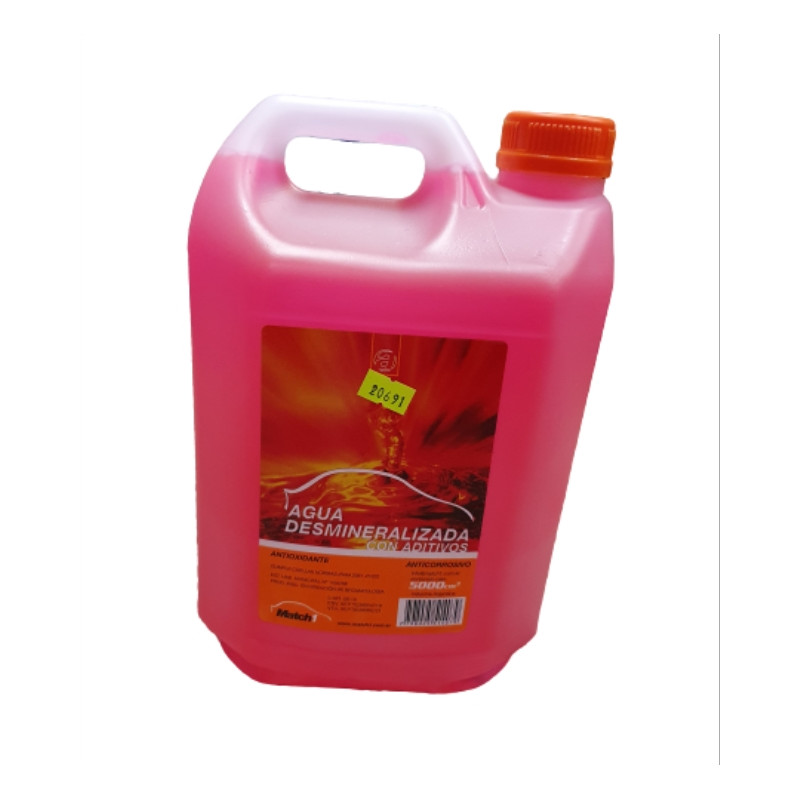 AGUA DESMINERALIZADA CON ADITIVOS (ROJA) x 5L