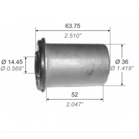 BUJE PARA ISUZU/LUV 92/06 4X2 PARRILLA INFERIOR (42MM)