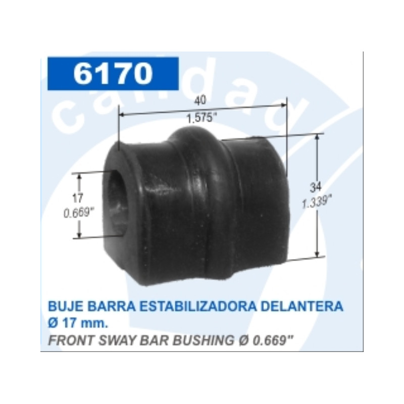 BUJE PARA CHEVROLET AVEO BARRA ESTABILIZADORA 17mm.