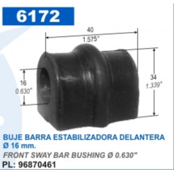 BUJE PARA CHEVROLET AVEO BARRA ESTABILIZADORA 16mm.