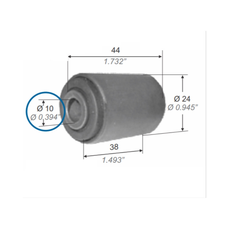 BUJE PARA FIAT 128/147/SPAZIO BRAZO DE ROTULA (fino) 10mm