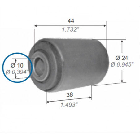 BUJE PARA FIAT 128/147/SPAZIO BRAZO DE ROTULA (fino) 10mm