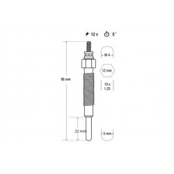 BUJIA INCANDESCENTE PARA MITSUBISHI L200 96/10 2.5 TD (LARGA)