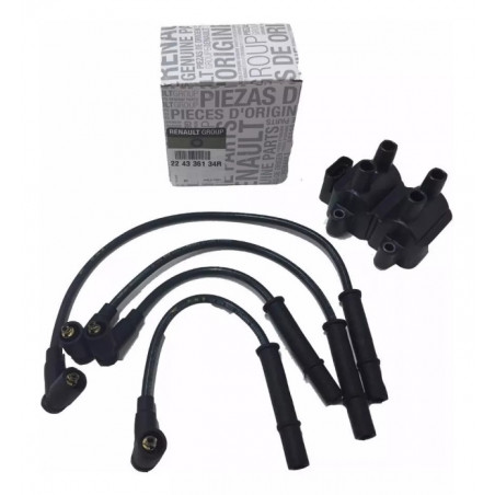 KIT DE CABLES+BOBINA RENAULT LOGAN/SANDERO 1.6 8V K7M