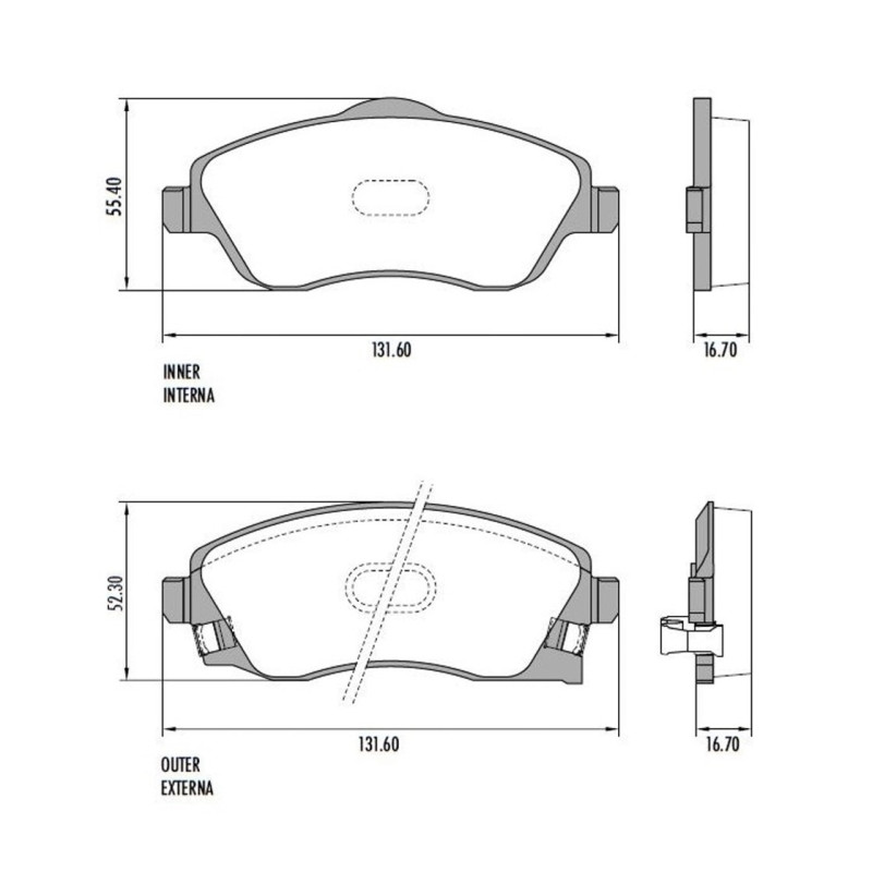 PASTILLAS DE FRENO PARA CHEVROLET CORSA II/MONTANA DEL.