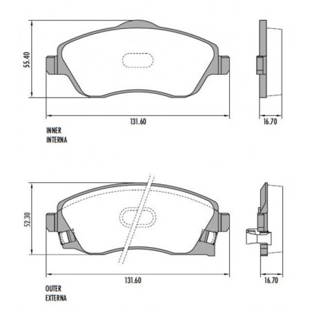 PASTILLAS DE FRENO PARA CHEVROLET CORSA II/MONTANA DEL.