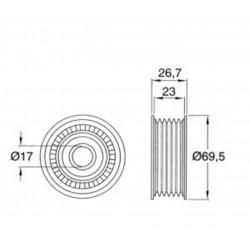 TENSOR POLY-V PARA FORD RANGER 96/01 2.5TDI POLEA ACANALADA