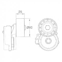 TENSOR POLY-V PARA PEUGEOT 206/PARTNER 1.9D DW8 S/AA C/DH MOVIL