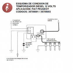 TEMPORIZADOR PRECALENTAMIENTO UNIVERSAL APLICACION FIAT/PEUGEOT/RENAULT