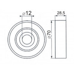 TENSOR POLY-V PARA TOYOTA HILUX 05/15 2.5/3.0 TDI POLEA FIJA 70mm.