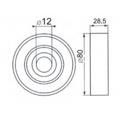 TENSOR POLY-V PARA TOYOTA HILUX 05/15 2.5/3.0 TDI POLEA FIJA 80mm.