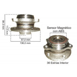 RODAMIENTO RUEDA PARA VW VENTO/TIGUAN MAZA DELANTERA C/ABS