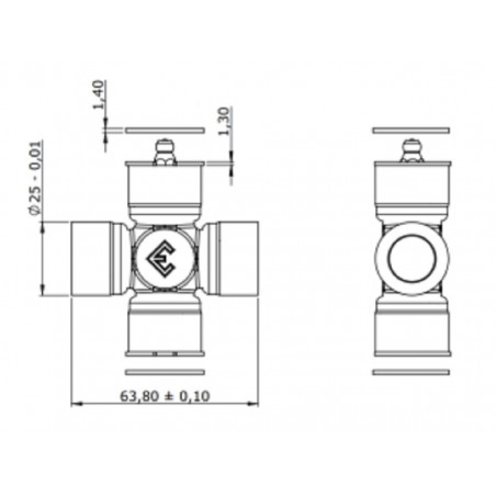 CRUCETA CARDAN PARA MITSUBISHI L200 92/10 DELANTERA