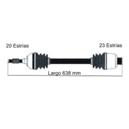 SEMIEJE PARA RENAULT 12 DERECHO/IZQUIERDO (CAJA 5TA.)