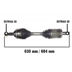 SEMIEJE PARA TOYOTA HILUX 16/.. 2.4TDI 4X2/4X4 DER./IZQ.