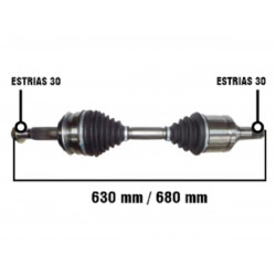 SEMIEJE PARA TOYOTA HILUX 16/.. 2.8TDI 4X2/4X4 DER./IZQ.