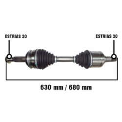 SEMIEJE PARA TOYOTA HILUX 16/.. 2.8TDI 4X2/4X4 DER./IZQ.