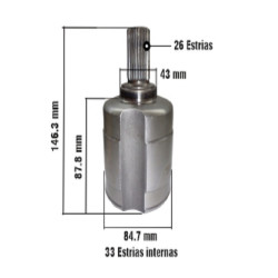 HOMOCINETICA L/CAJA PARA RENAULT DUSTER/OROCH C/AUT. 26E/33I