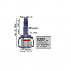 HOMOCINETICA L/RUEDA PARA FIAT PUNTO/STRADA/IDEA 22E/21I