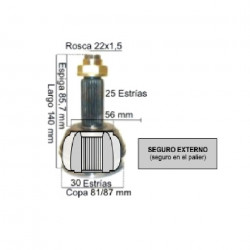 HOMOCINETICA L/RUEDA PARA FORD ESCORT/ORION 95/97 1.6 25E/30I