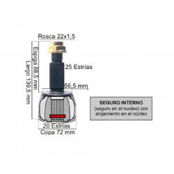 HOMOCINETICA L/RUEDA PARA FORD KA/FIESTA 20E/25I