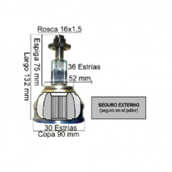 HOMOCINETICA L/RUEDA PARA VW FOX/SURAN 36E/30I