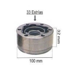 HOMOCINETICA L/CAJA PARA VW POLO/CADDY/GOLF 33 ESTRIAS Copa:100mm