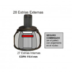 HOMOCINETICA L/RUEDA PARA VW AMAROK 10/.. 2.0TDi 28E/27I