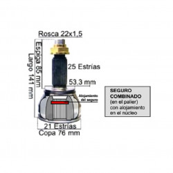HOMOCINETICA L/RUEDA PARA FORD FIESTA II/ECOSPORT 25E/21I