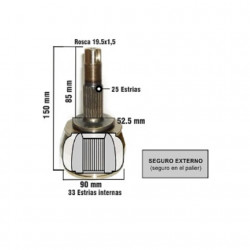 HOMOCINETICA L/RUEDA PARA RENAULT DUSTER/OROCH 1.6 16V 25E/33I