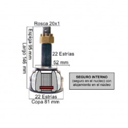 HOMOCINETICA L/RUEDA PARA CHEVROLET CORSA DIESEL 22E/22I