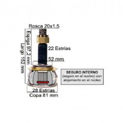 HOMOCINETICA L/RUEDA PARA CHEVROLET CORSA/AGILE 1.4/1.6 22E/28I
