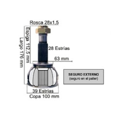 HOMOCINETICA L/RUEDA PARA FIAT DUCATO/BOXER 28E/39I