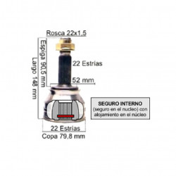 HOMOCINETICA L/RUEDA PARA FIAT PALIO/SIENA 97/.. 22E/22I