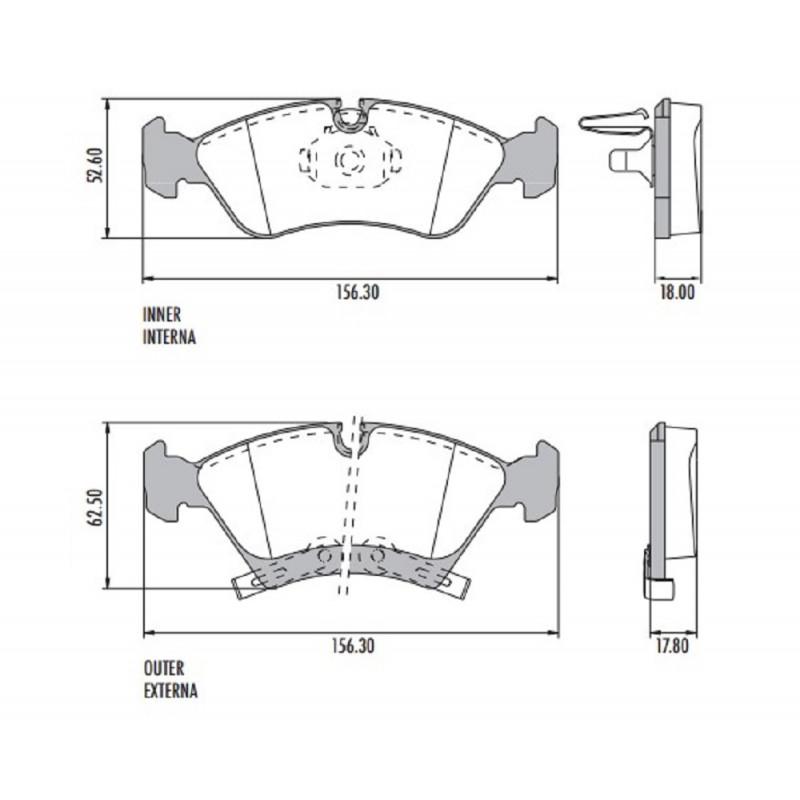 PASTILLAS DE FRENO PARA CHEVROLET MERIVA 1.8 8V (ROD.14") DELANTERAS
