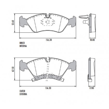 PASTILLAS DE FRENO PARA CHEVROLET MERIVA 1.8 8V (ROD.14") DELANTERAS
