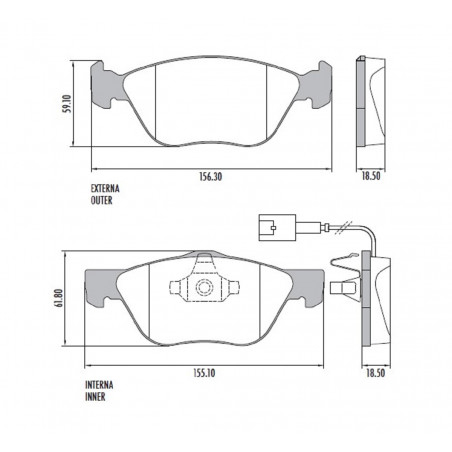 PASTILLAS DE FRENO PARA FIAT PALIO/IDEA ADVENTURE DELANTERAS
