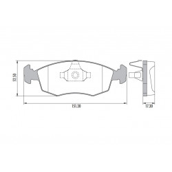 PASTILLAS DE FRENO PARA FIAT IDEA/PUNTO/STRADA (ANCL.49mm) DELANTERAS