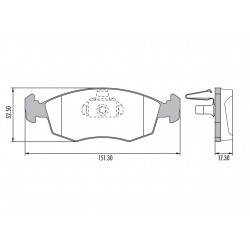PASTILLAS DE FRENO PARA FIAT IDEA/PUNTO/STRADA (ANCL.42mm) DELANTERAS