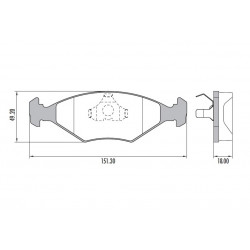 PASTILLAS DE FRENO PARA FIAT 147/DUNA/UNO (ESP.18mm) DELANTERAS