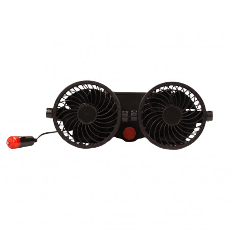 VENTILADOR DISPLAY DE 2 VENTILADORES 12V 4" PLASTICO