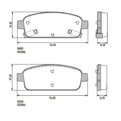 PASTILLAS DE FRENO PARA CHEVROLET CRUZE/TRACKER TRASERAS