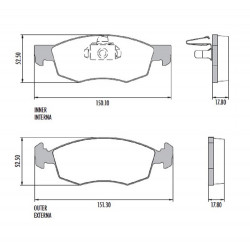 PASTILLAS DE FRENO PARA FIAT DOBLO/GRAND SIENA S/ATE DELANTERAS