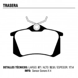 PASTILLAS DE FRENO PARA VW GOLF/T-CROSS TRASERAS