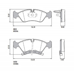 PASTILLAS DE FRENO PARA CHEVROLET MERIVA 1.8 8V (ROD.14") DELANTERAS